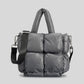 Fashion Fluorescent Green Padded Women Shoulder Bags Designer Quilted Handbags Luxury Laser Nylon Large Capacity Tote Bag Winter