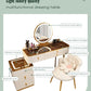 Multifunction Wireless Charging Princess Dressing Table Convertible Bedroom Smart Makeup Vanity With LED Mirror