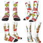 Unisex Men Socks Christmas-S-Green-S-Grinching Just Waiting for Christmas Stockings Winter Kawaii Socks Climbing Non Skid Socks