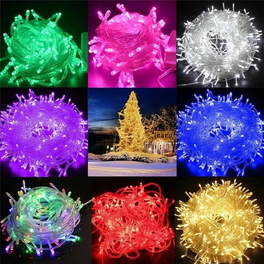 String Fairy Lights AC 220V EU Plug 10M 20M 30M 50M 100M LED Holiday Wedding Christmas Decoration Waterproof LED Garland