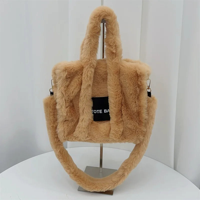 Faux Fur Ladies Tote Bag