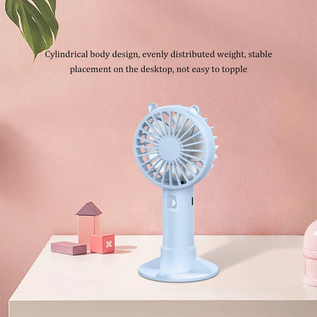 Handheld Fan Portable Mini USB Rechargeable Desk with Base Eyelash Air Conditioner Mute Cooler for Women Kids Outdoor Office