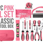 Hi-Spec Lady Household Repair Tool Set 30pc Manual Tools Woodworking Hand Tools With Screwdriver Plier In Pink Metal Tool Box