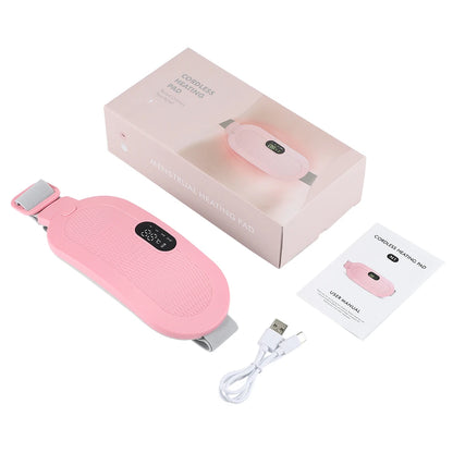 Electric Heating Pad Women Vibrator Period Pain Relief Device Menstrual Cramp Massager Blood Circulation Abdominal Belt Warmer