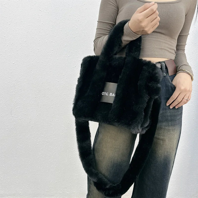Faux Fur Ladies Tote Bag