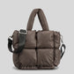 Fashion Fluorescent Green Padded Women Shoulder Bags Designer Quilted Handbags Luxury Laser Nylon Large Capacity Tote Bag Winter