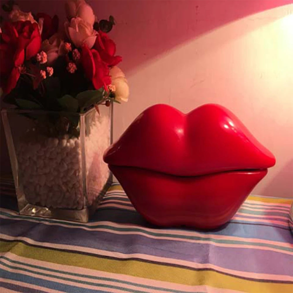 Pink Red Mouth Shape Lips Telephone Multi-Functional Cute Desk Landline Phone Home Office Decoration Set Stylish Household  DIY