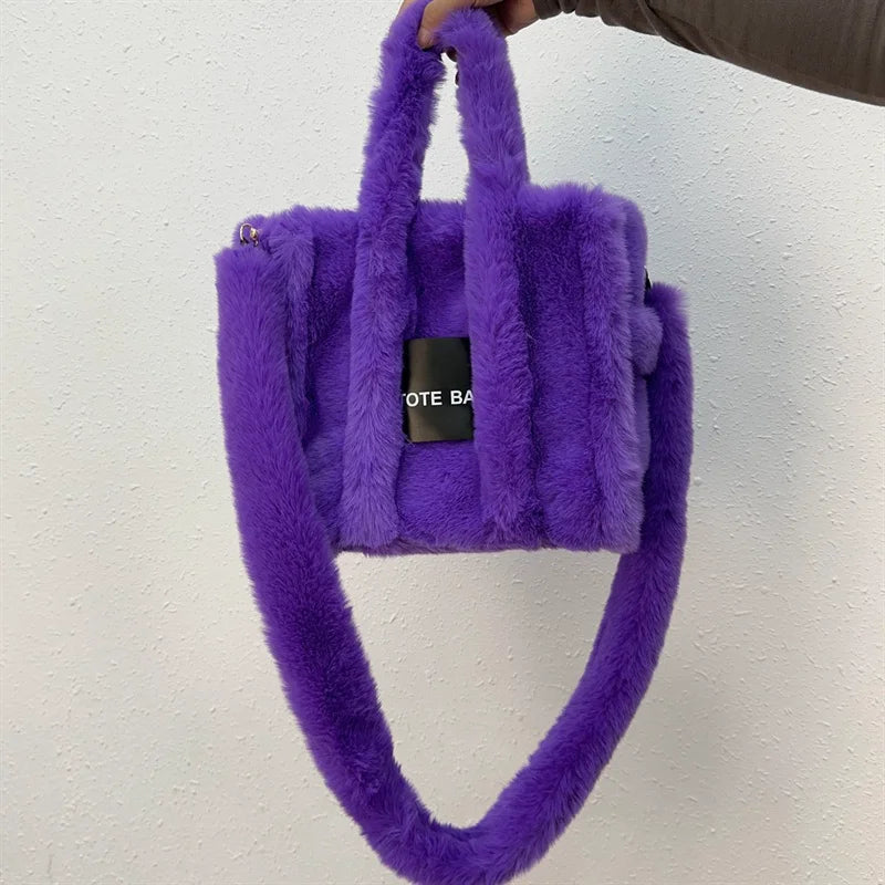 Faux Fur Ladies Tote Bag