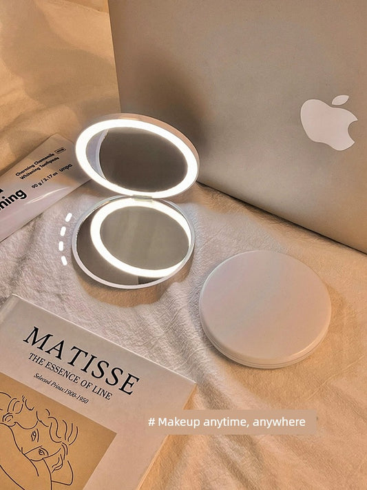 Portable Small Light-Emitting Cosmetic Mirror for Students