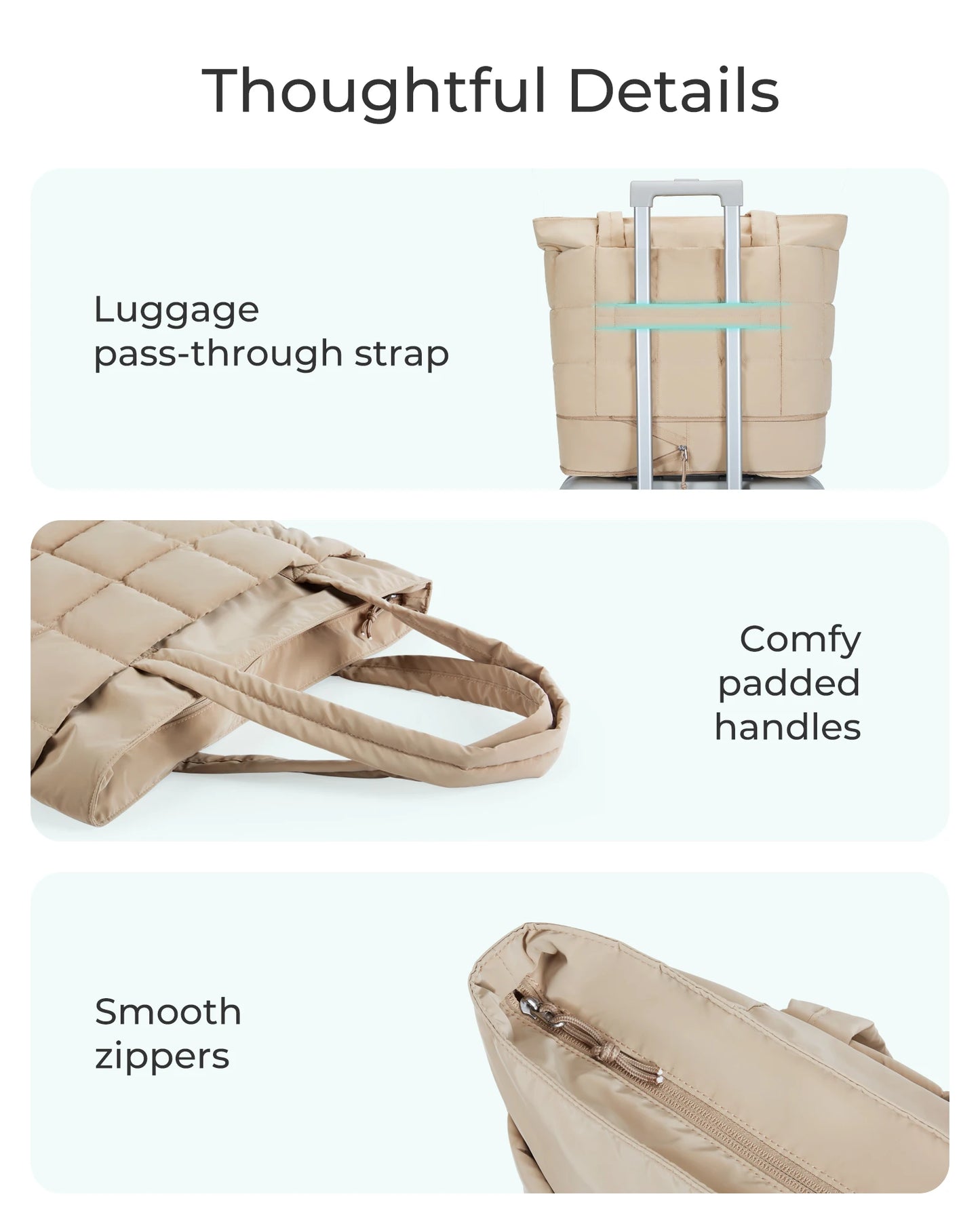 BAGSMART Expandable Tote Bag for Women Puffer Shoulder Tote Bag With Zipper 28L Travel Bags Casual Handbags Nurse Bag