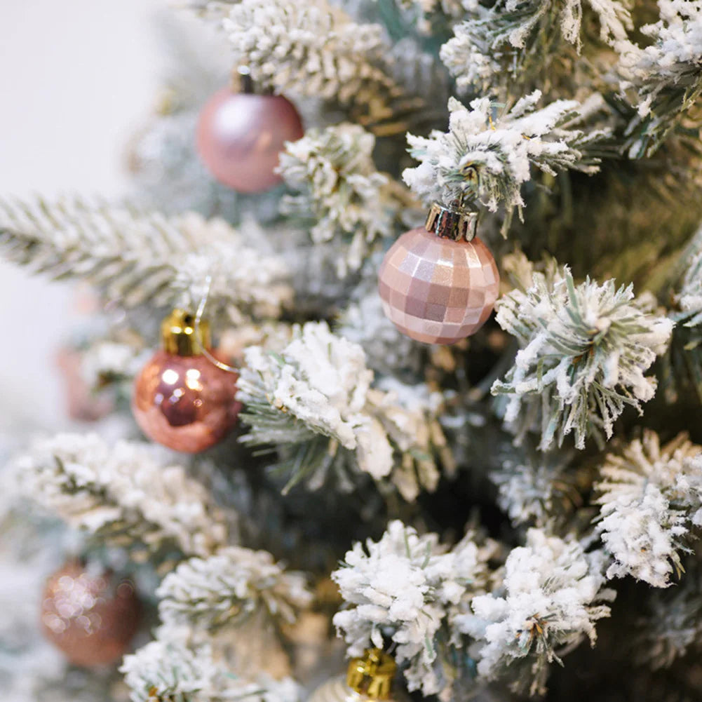 Tree Decorations Christmas Ornaments Holiday Celebrations Light Gold Pink Combination 3cm Diameter Lightweight
