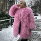 Ladies Sheep Skin Coat For Women Mongolia Sheep Fur Coats Pink Sheepskin Coat Winter Fashion Lamb Coats