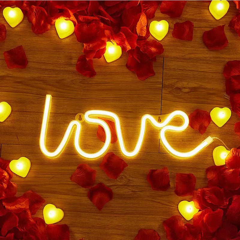 led neon letter light LOVE modeling night light USB festive atmosphere decoration birthday party proposal scene layout