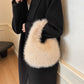 Faux Soft Plush Women's Small Half Moon Bag