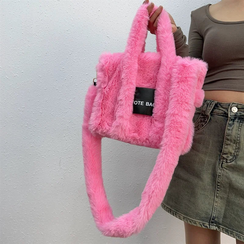Faux Fur Ladies Tote Bag