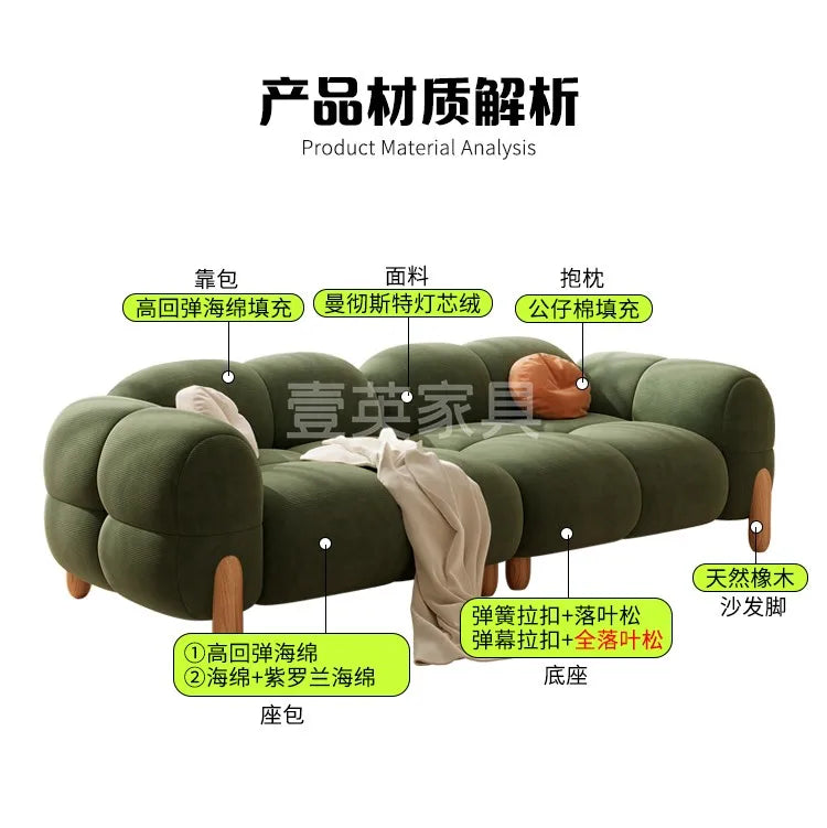 Light Luxury Vintage Living Room Sofa Bed Christmas Pink European Unusual Couch Reading Straight Canape Salon Bedroom Furniture