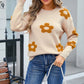 Knitted Flower Sweaters For Women Blusa De Frio Feminina