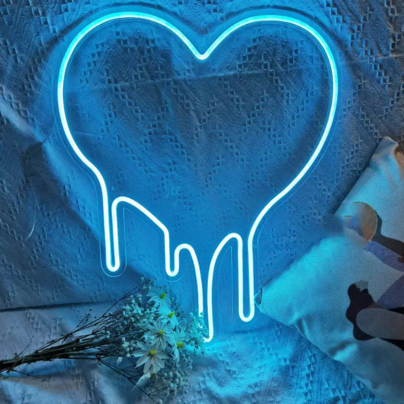 Custom Heart Neon Sign Confession for Love Wedding LED  Luminous Lights Room Party Arylic Personalized Wall Mural Gift Signs