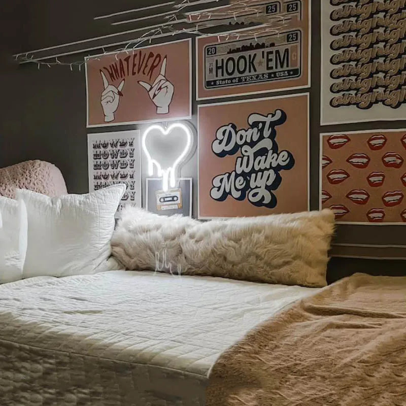 Custom Heart Neon Sign Confession for Love Wedding LED  Luminous Lights Room Party Arylic Personalized Wall Mural Gift Signs
