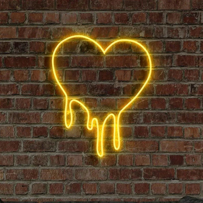 Custom Heart Neon Sign Confession for Love Wedding LED  Luminous Lights Room Party Arylic Personalized Wall Mural Gift Signs